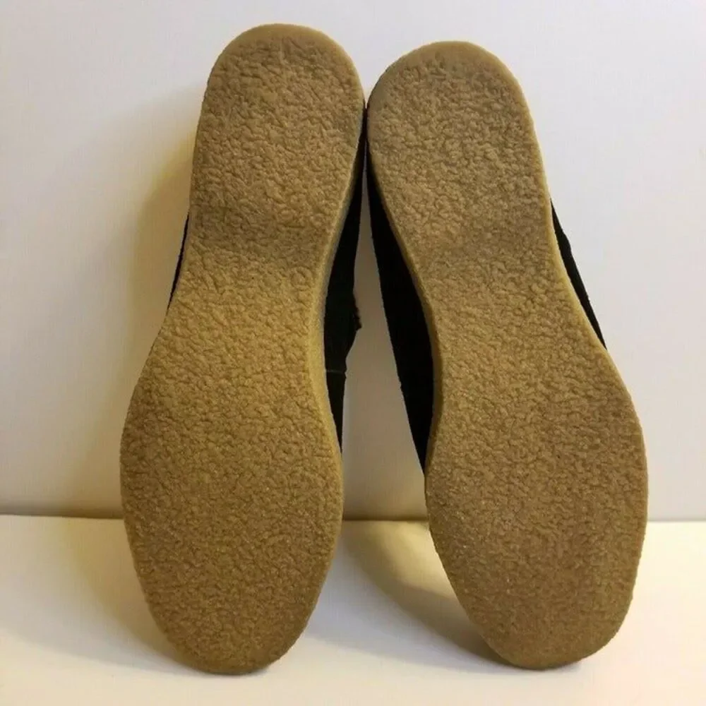 Lands End Womens Size 9 (B) Black Slip On Clog Sueded Sherpa Lined Shoes 432806